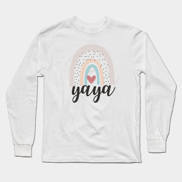 Pastel Rainbow Yaya Long Sleeve T-Shirt by Hello Sunshine